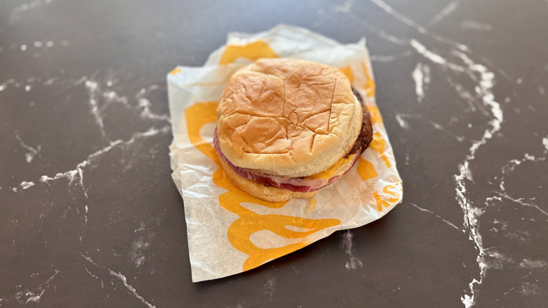 Culver's cheese ButterBurger on countertop