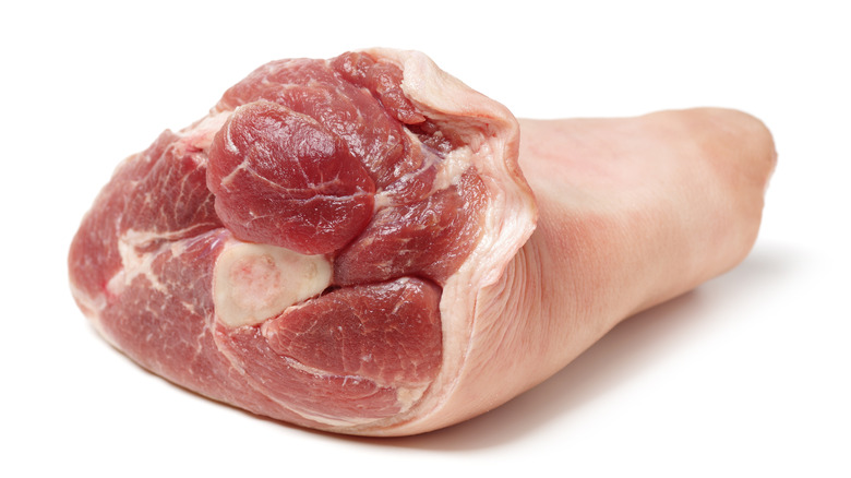 ham leg on white background