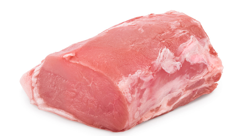 chunk of raw pork loin