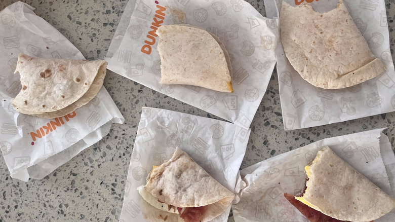 Eaten wraps on the counter