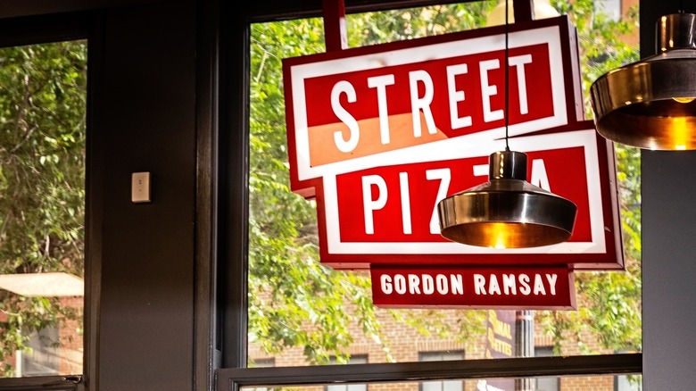 Gordon Ramsay Street Pizza sign