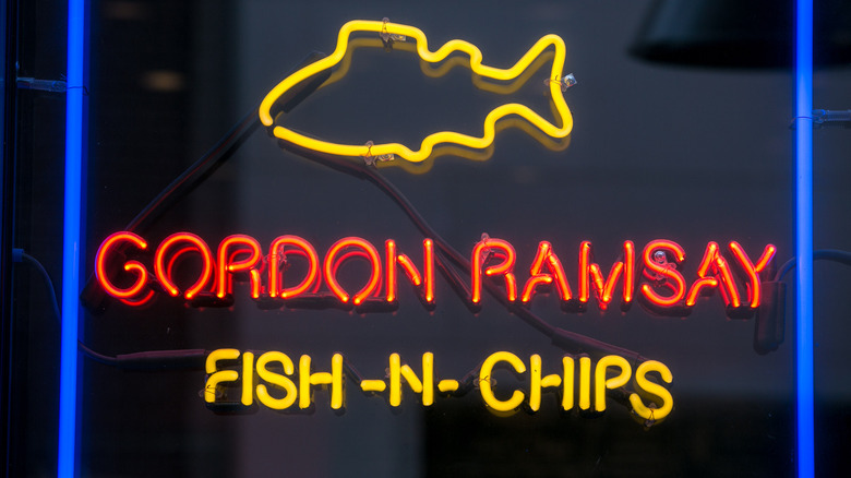 Gordon Ramsay Fish & Chips light up sign