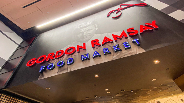 The Gordon Ramsay Food Market sign