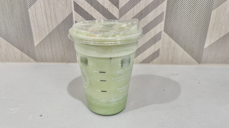 Side view of Iced Banana Bread Matcha