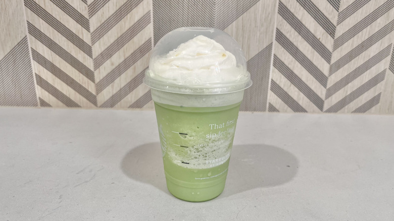 Matcha Creme Blended Frappuccino with whipped cream