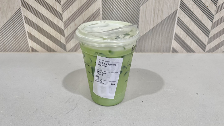 Protein Matcha on a table