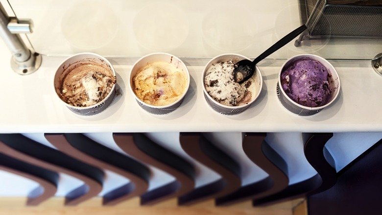 Insomnia Cookies ice cream cups counter