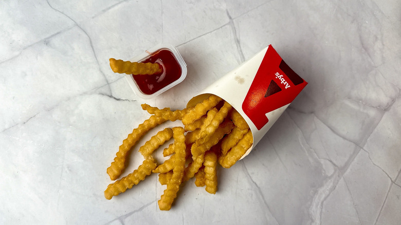 Arby's bronco burger sauce and french fries