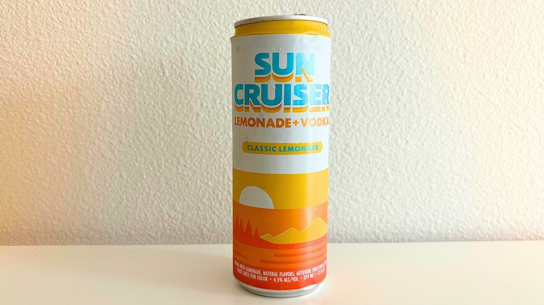 Can of Sun Cruiser Classic Lemonade on white table
