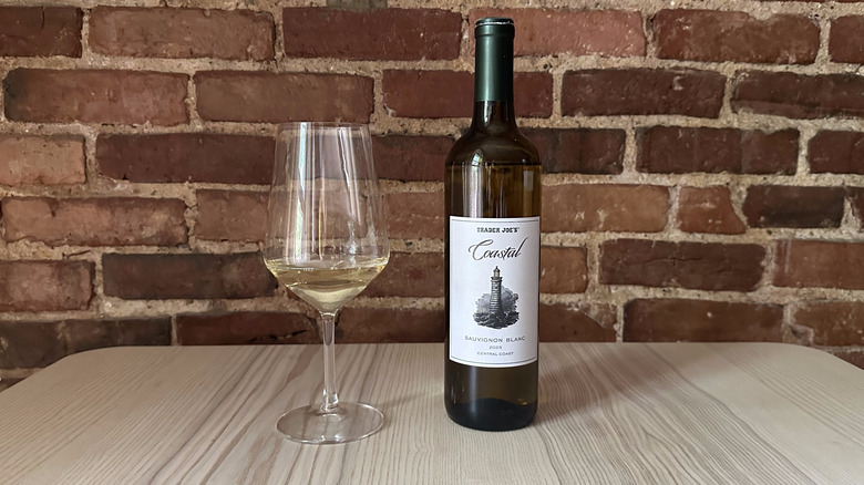 Trader Joe's Coastal Sauvignon Blanc in wine glass