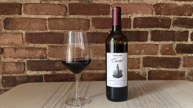Trader Joe's Coastal Cabernet Sauvignon in wine glass