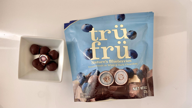 Nature's Blueberries in White & Dark Chocolate in a dish