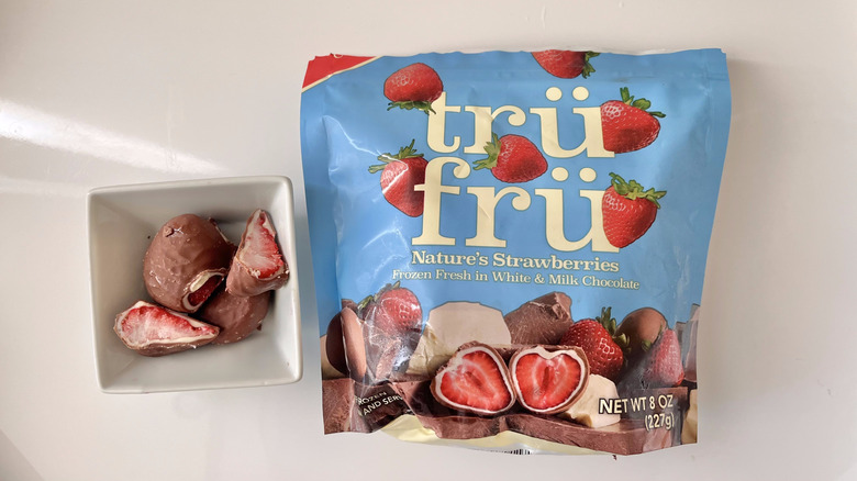 Strawberries Frozen Fresh in White & Milk Chocolate in a dish