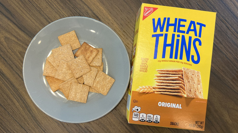 Original Wheat Thins on a plate.