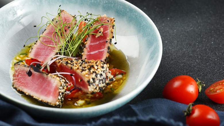seared tuna with sesame crust