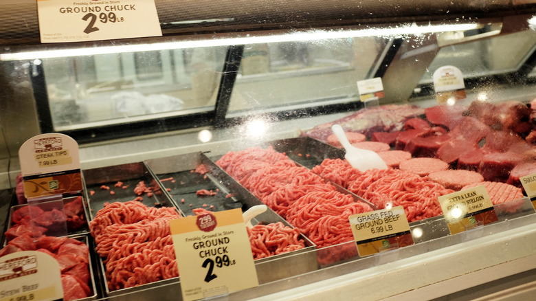 ground beef at the store