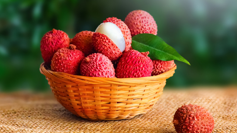 Basket of lychees