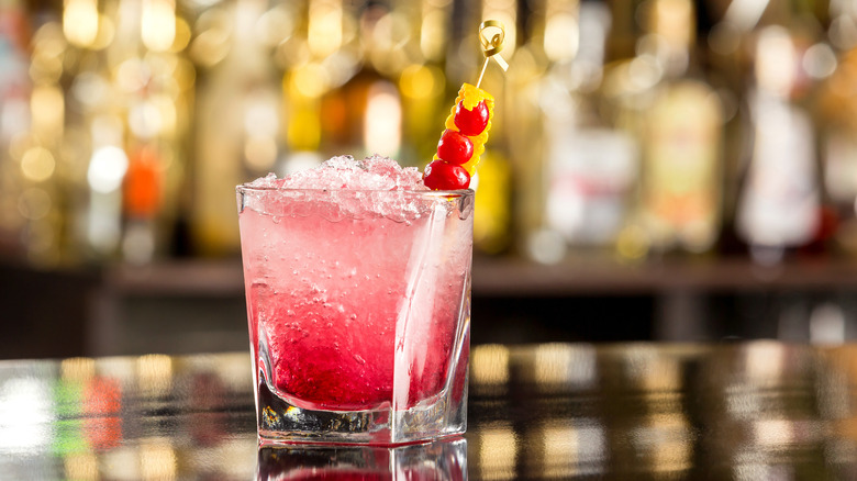 A Shirley Temple mocktail