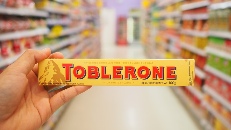 Toblerone bar in a grocery store