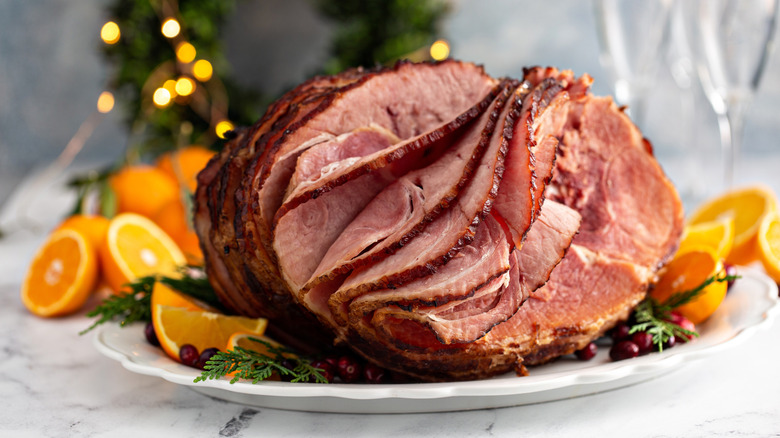Cooked spiral cut ham