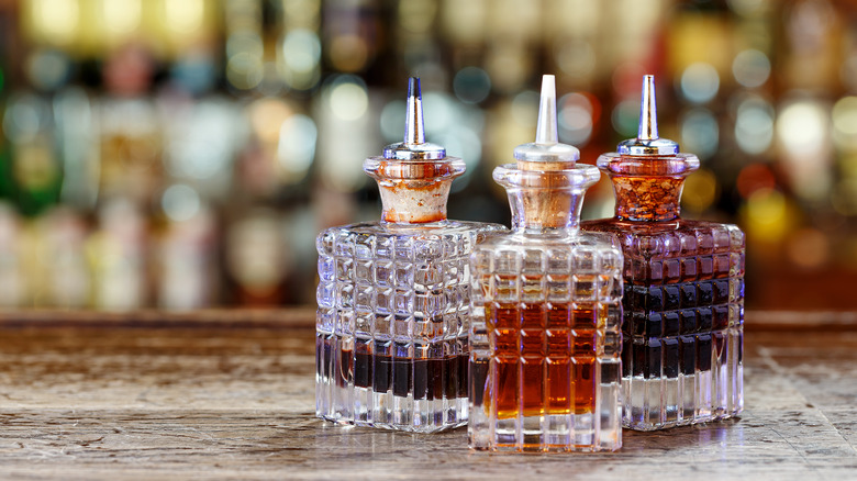 Glass bottles with droppers for bitters