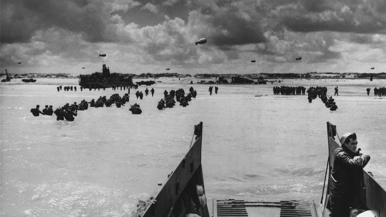 Soldiers in Normandy on D-Day