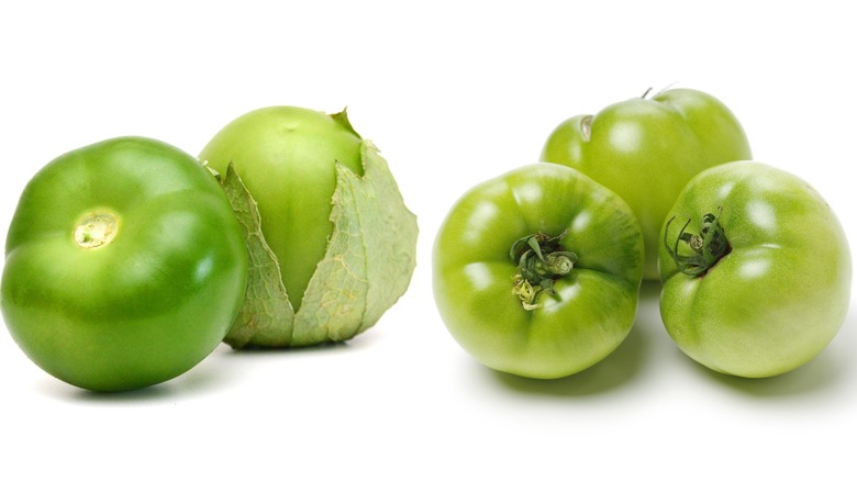 Tomatillos and green tomatoes