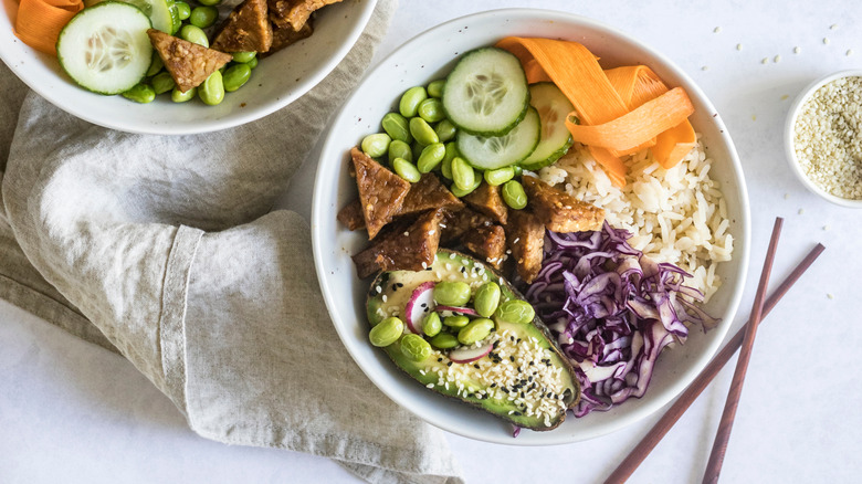 Vegan tempeh rice bowls