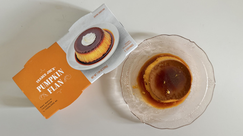 Pumpkin Flan on a small plate