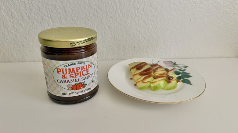 Glass container of Pumpkin & Spice Caramel Sauce