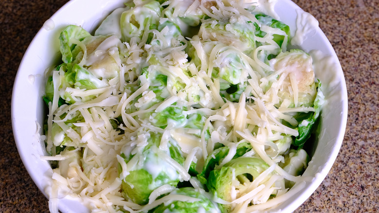 Pasta casserole with white cheese
