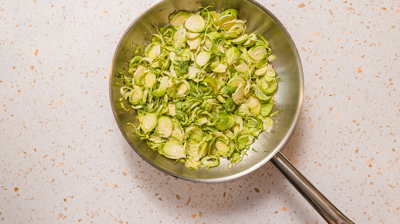 Pan with Brussels sprouts