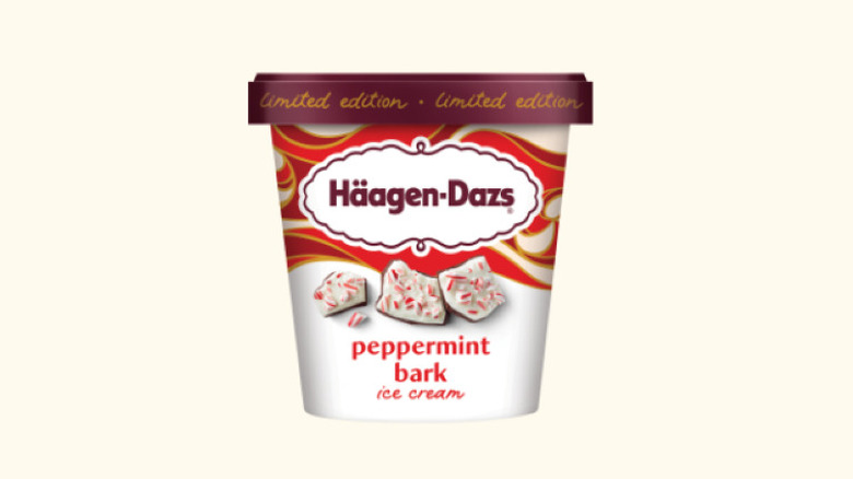 A pint of Häagen-Dazs Peppermint Bark ice cream