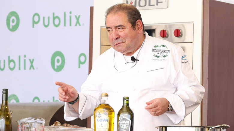 Chef Emeril Lagasse at a cooking demonstration