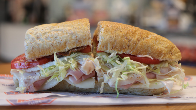 Jersey Mike's turkey sub on paper