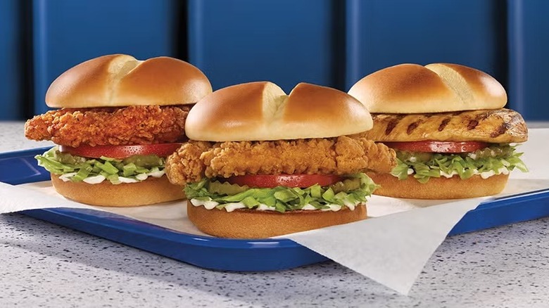 three chicken sandwiches from Culver's