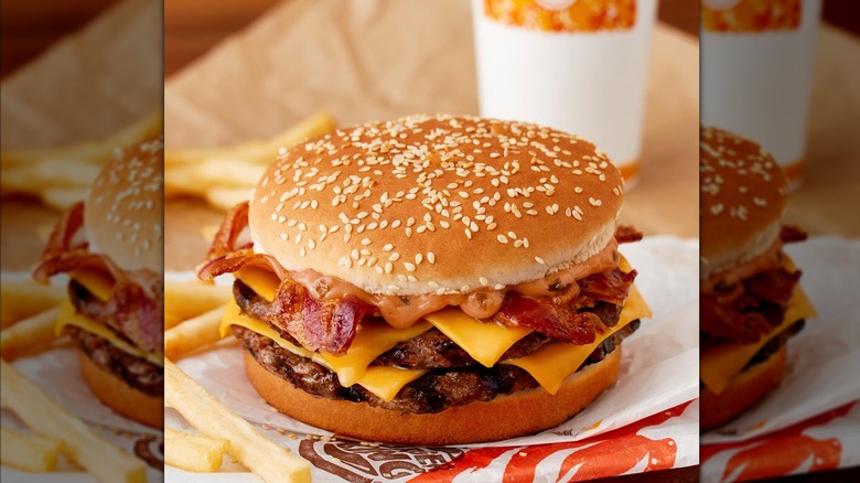 Burger King Double Stacker on paper wrapper