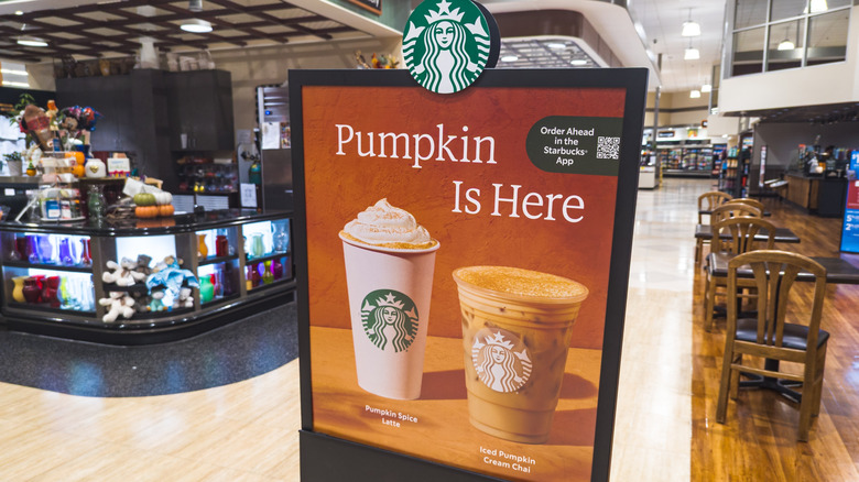 Starbucks advertisement for the Pumpkin Spice Latte
