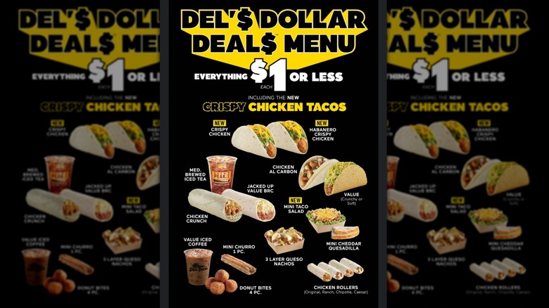 An ad for Dels Dollar Deals Menu advertising everything $1 or less