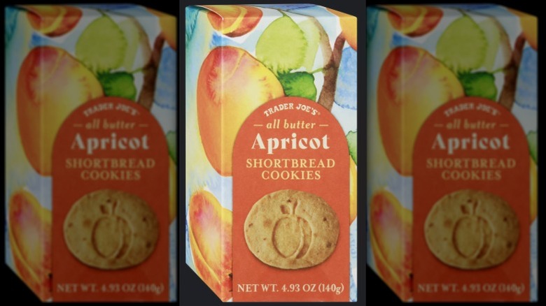 A box of Trader Joe's All Butter Apricot Shortbread Cookies