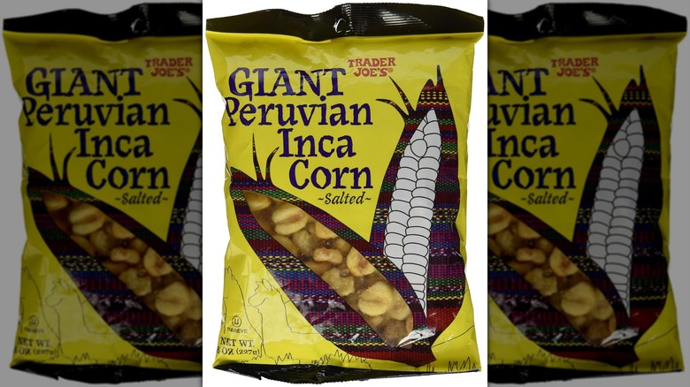 Trader Joe's Giant Peruvian Inca Corn Snacks on a white background