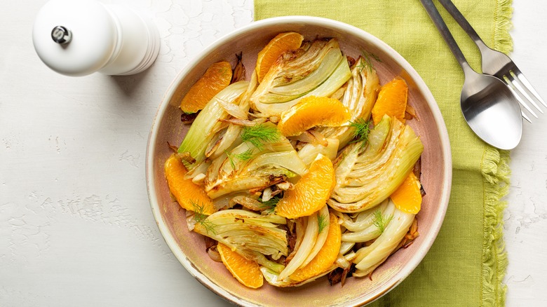 Roasted fennel with dill and oranges