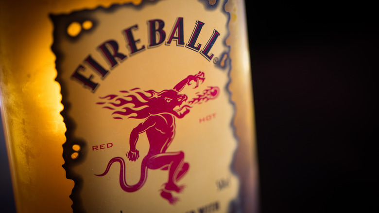 Fireball label on bottle
