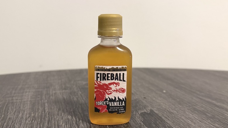 Single 50ML bottle of Fireball Torch'd Vanilla