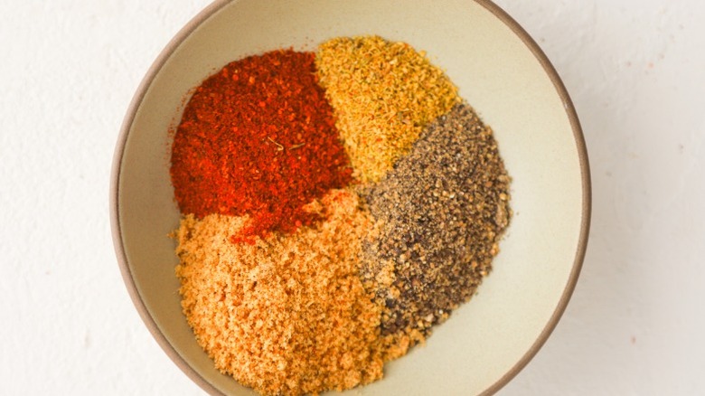 Bowl with colorful spices