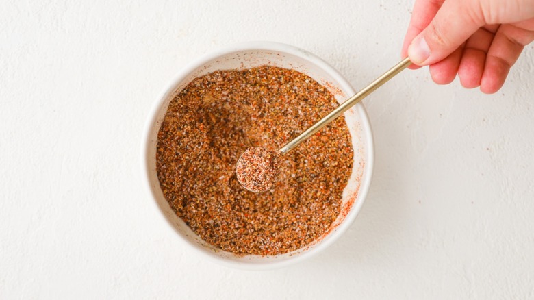 Steak seasoning and raw steak