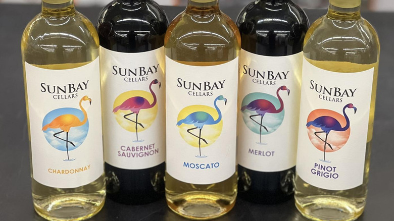 Line-up of Sunbay Cellars wine