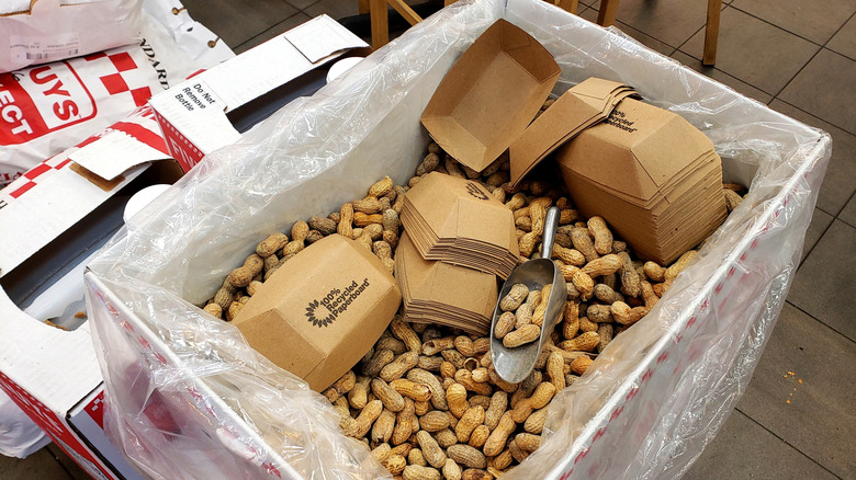 Pile of in-shell peanuts