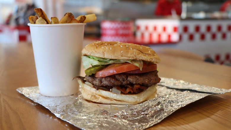 Five Guys meal on a table