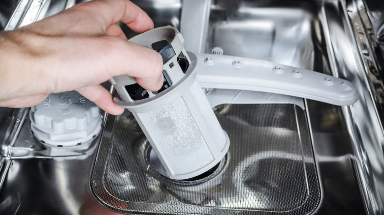 removing dishwasher filter